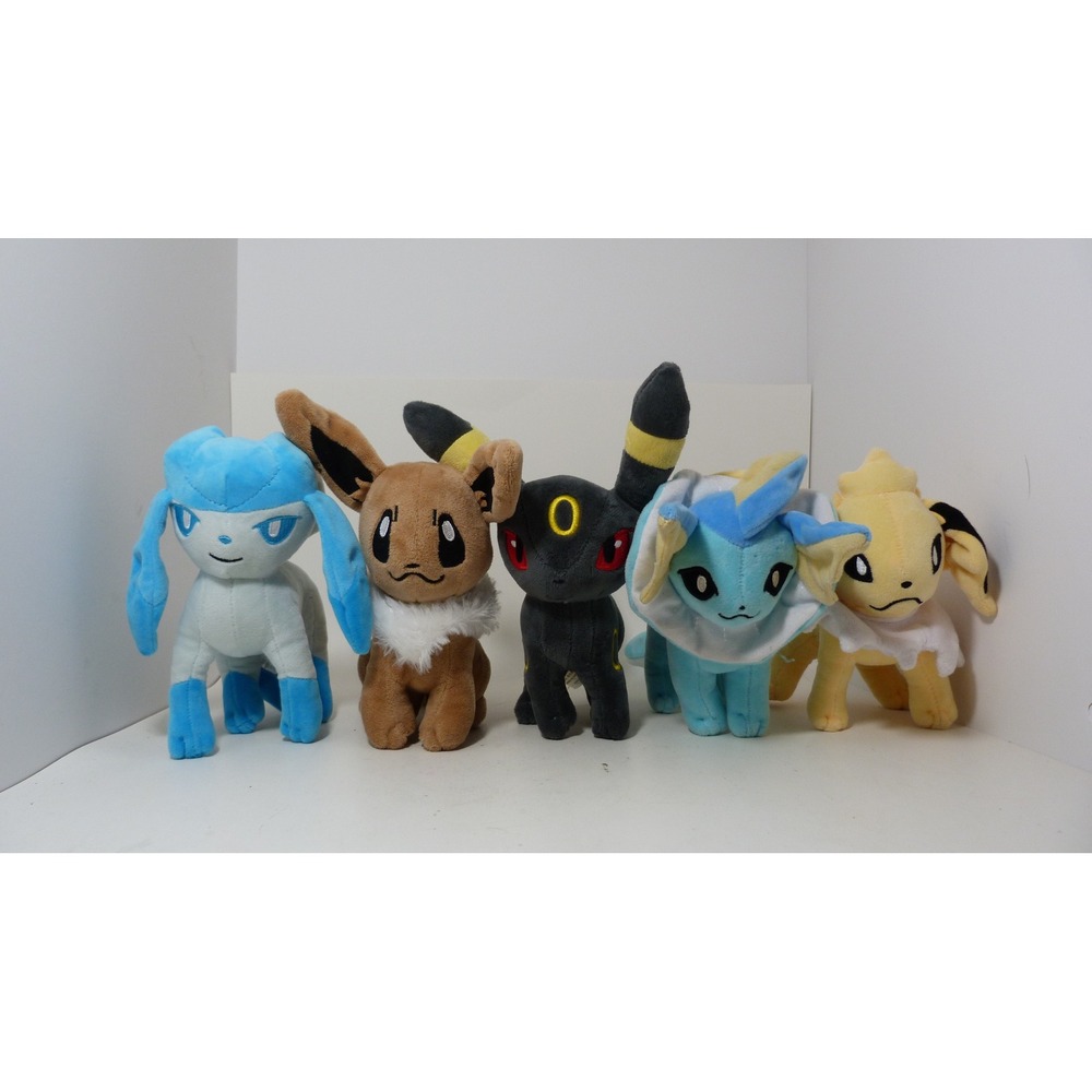 Pokemon Center Eevee Eeveelution Plush Set Umbreon Glaceon Vaporeon Jolteon 2013